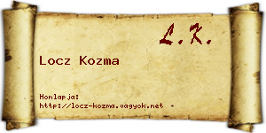Locz Kozma névjegykártya